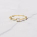 925 Silver Princess Cut with Spiral Band