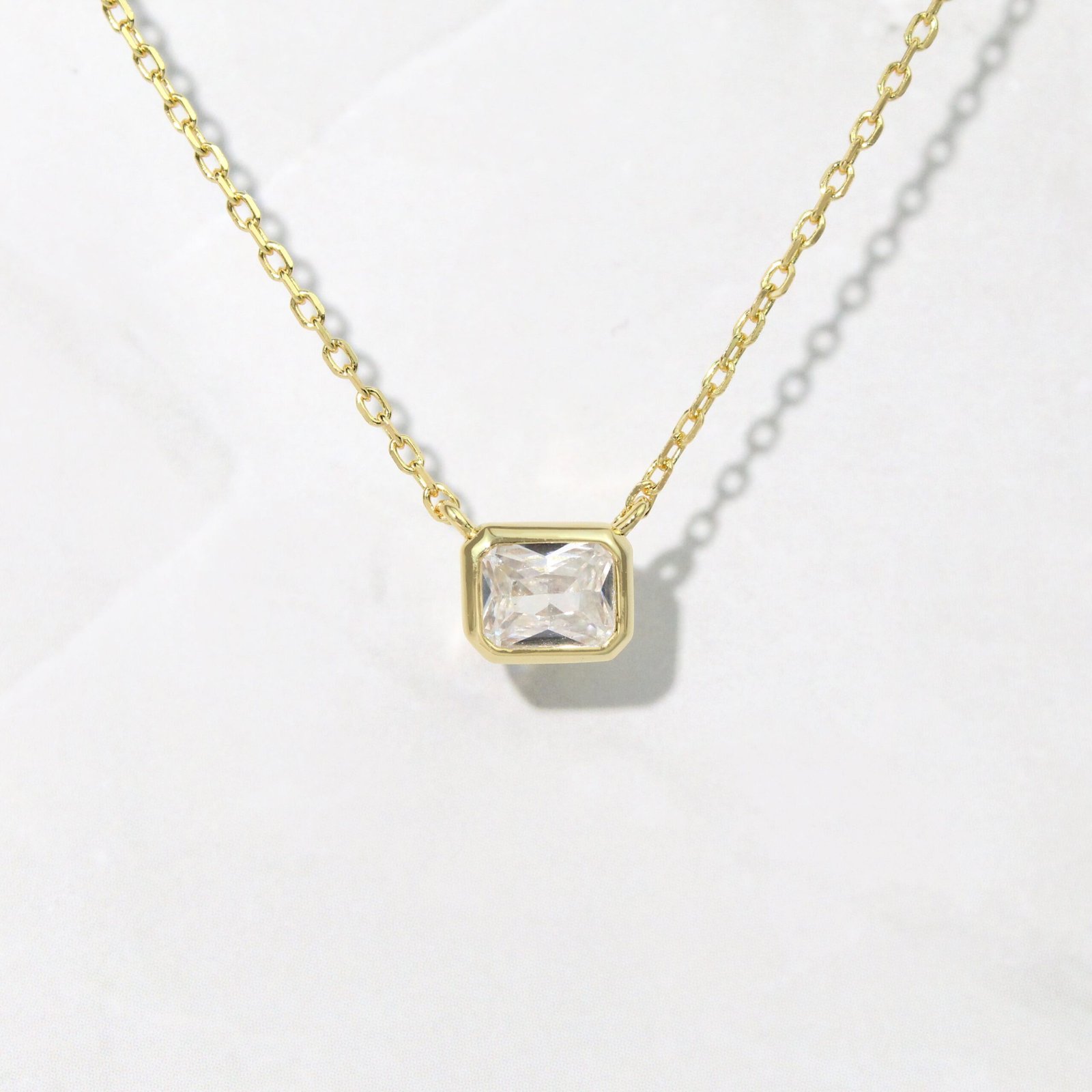 radiant-bezel-necklace-scaled-1.jpg 925 Silver Radiant Bezel Necklace - Image 1