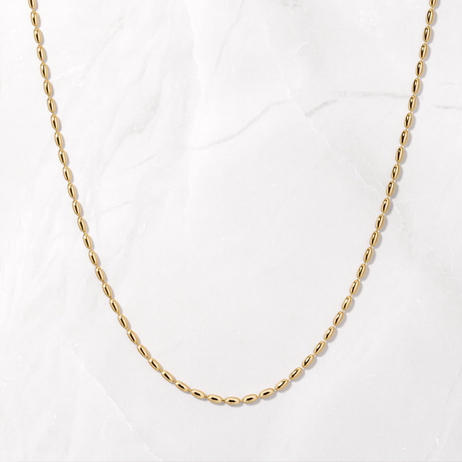 rice-bead-necklace-scaled-1.jpg 925 Silver Rice Bead Necklace - Image 1