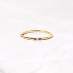 925 Silver Ruby 3 Stone Diamond Ring