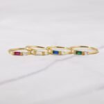 925 Silver Ruby Baguette Ring