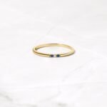 925 Silver Sapphire 3 Stone Diamond Ring