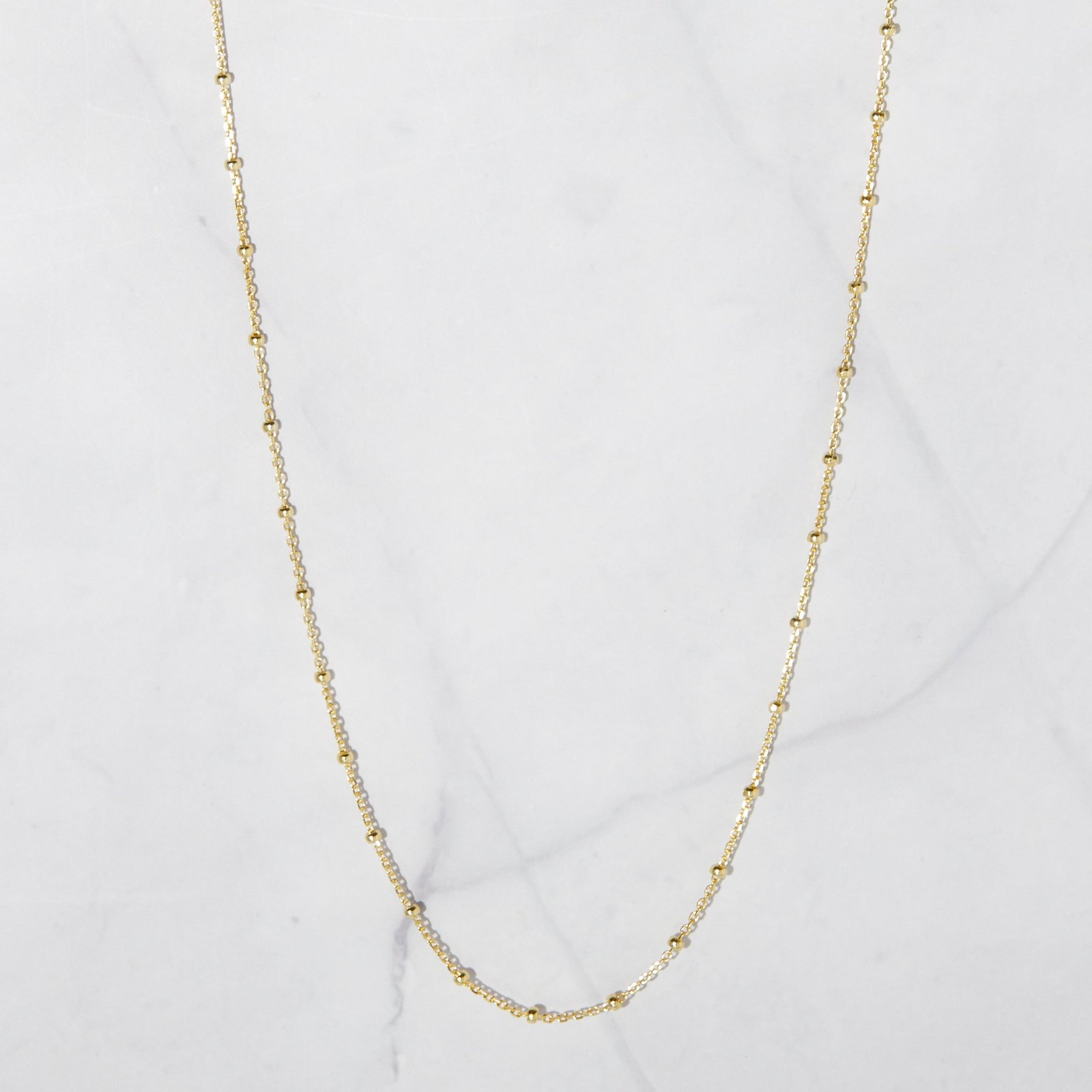 simple-beaded-necklace.jpg 925 Silver Simple Beaded Necklace - Image 1