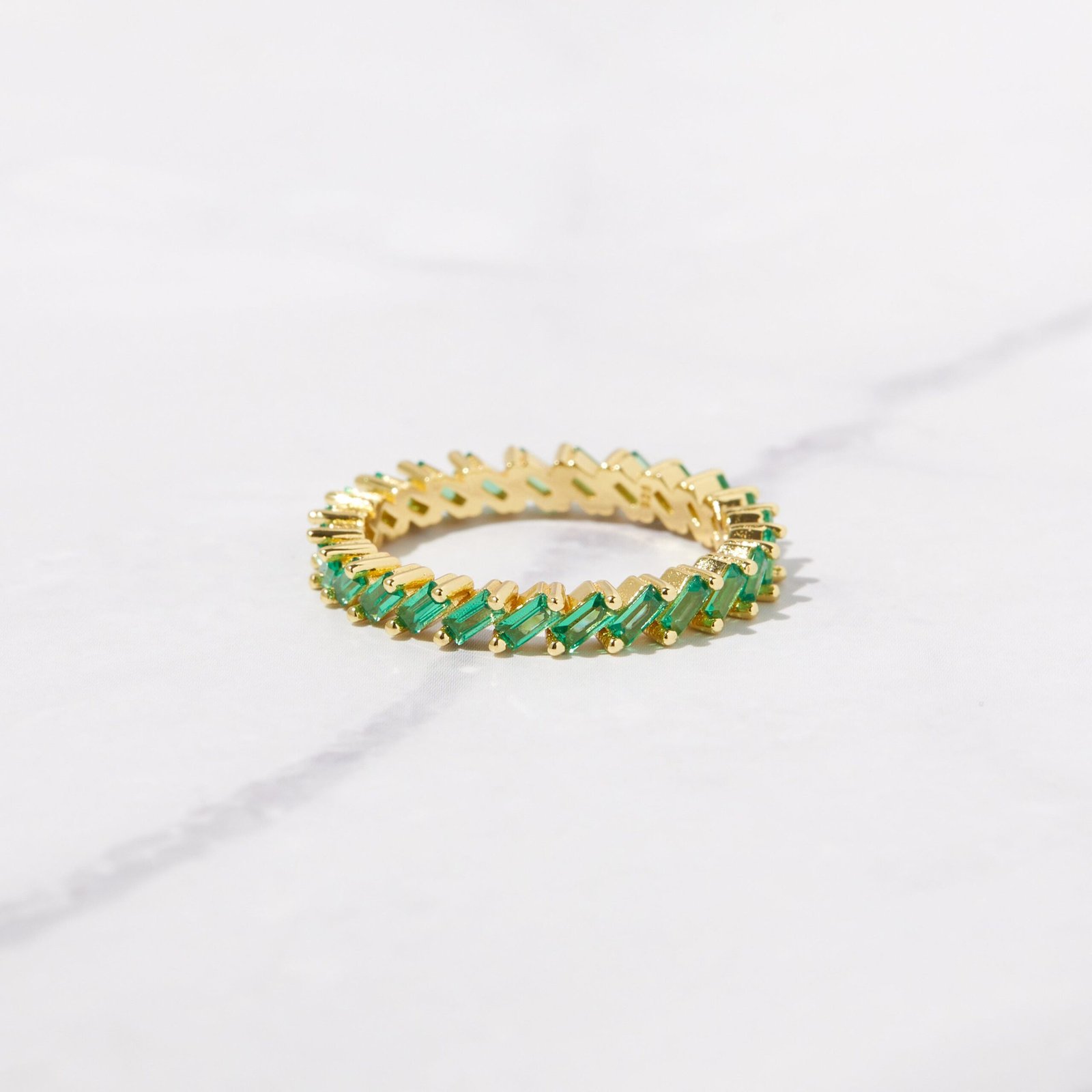 slanted-emerald-baguette-eternity-band-scaled-1.jpg 925 Silver Slanted Emerald Baguette Eternity Band - Image 1
