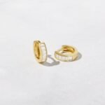 925 Silver Small Baguette Huggies Earring