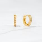 925 Silver Small Opal Huggies Earrings