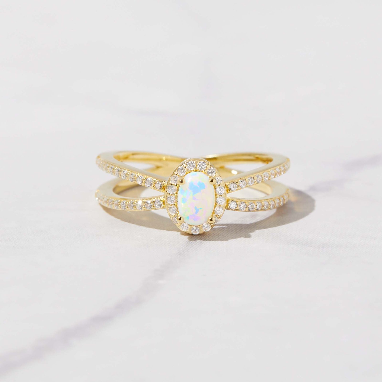 split-shank-opal-ring.jpg 925 Silver Split Shank Opal Ring - Image 1