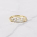 925 Silver Studded Chevron Ring