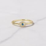 925 Silver Tiny Blue Evil Eye Ring