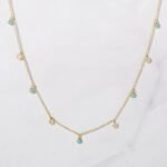 925 Silver Turquoise & Diamond Charm Necklace