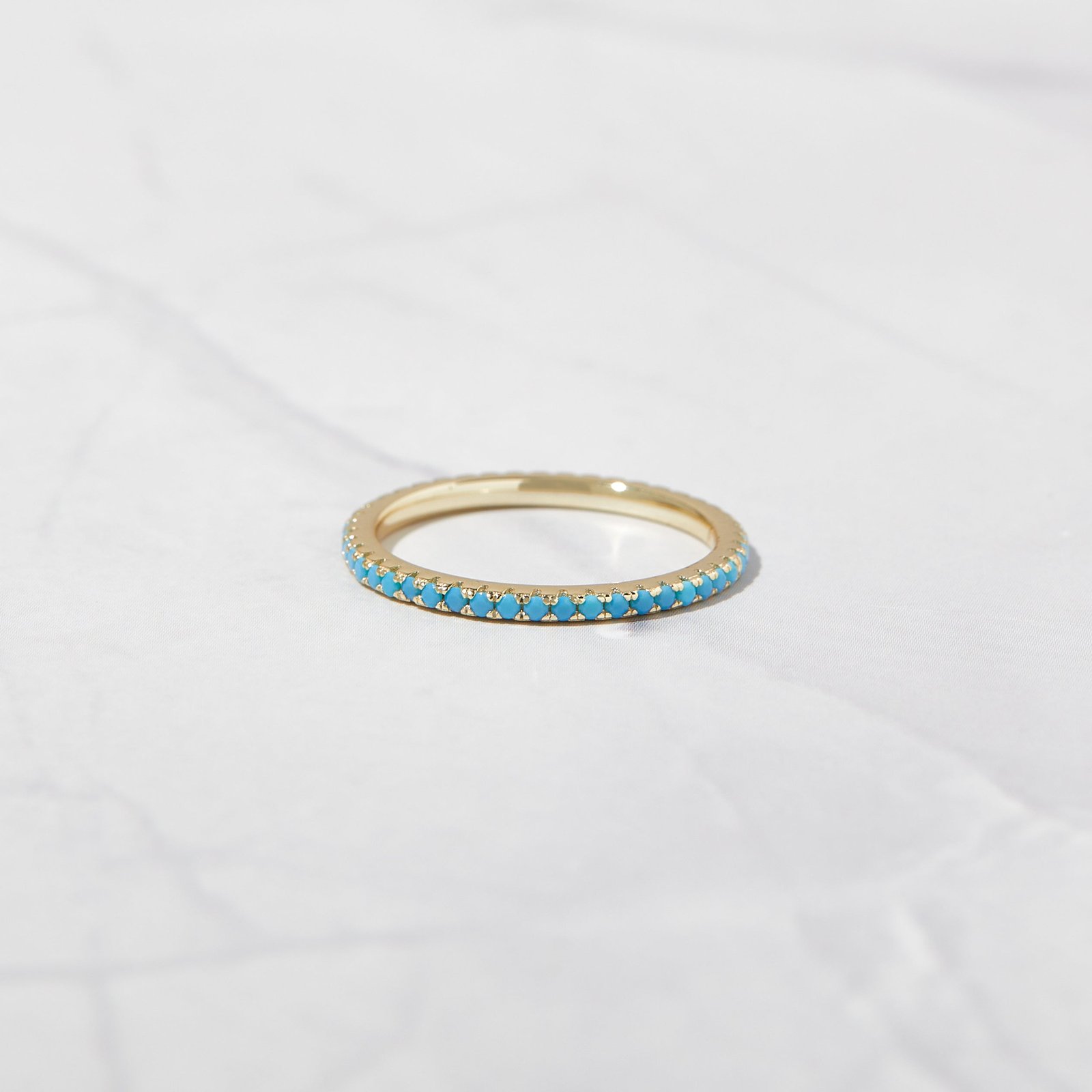 turquoise-eternity-ring.jpg 925 Silver Turquoise Eternity Ring - Image 1