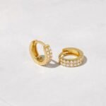 925 Silver Two Row Huggies Earrings