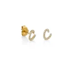 925 Silver Diamond Small Initial Stud