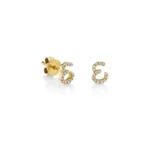 925 Silver Diamond Small Initial Stud - Image 2