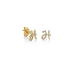 925 Silver Diamond Small Initial Stud - Image 4