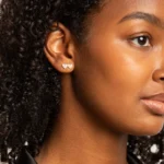 925 Silver Diamond Double Heart Stud - Image 2