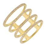 925 Silver 4 Row Pave Spaced Ring