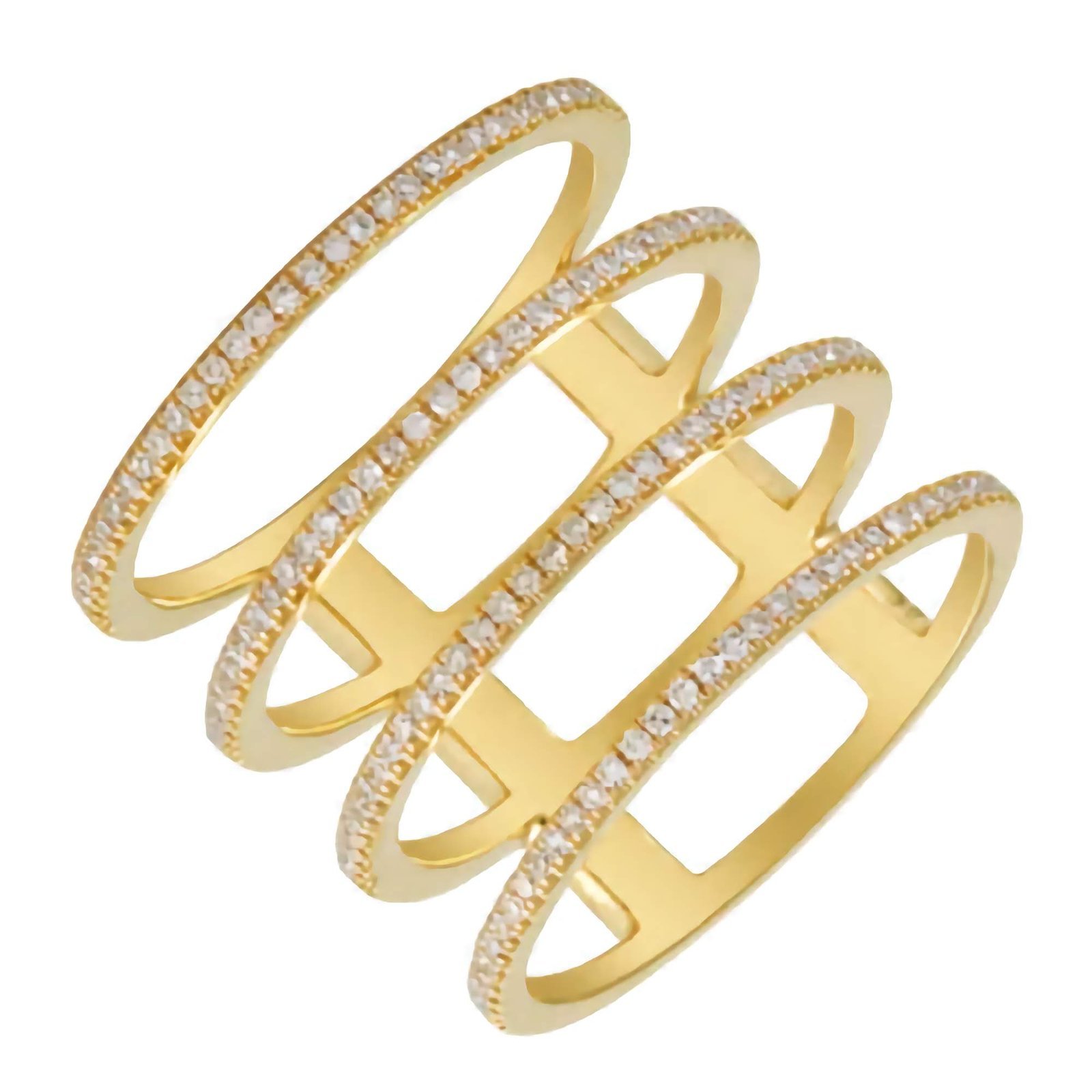 4-Row-Pave-Spaced-Silver-Ring-edited.jpg 925 Silver 4 Row Pave Spaced Ring - Image 1