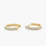 925 Silver Diamond Hoop Earrings - Image 3