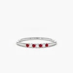 925 Silver Petite Ruby and Diamond Ring - Image 4
