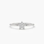 925 Silver Star Shaped Diamond Ring - Image 3