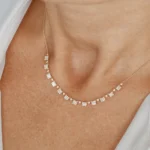 925 Silver Illusion Setting Baguette & Diamond Statement Necklace - Image 3