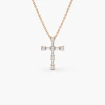 925 Silver Simple Cross Diamond Necklace - Image 4