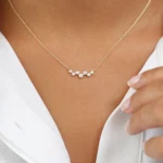 925 Silver Floating Diamond Bubble Necklace - Image 2