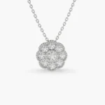 925 Silver Floral Diamond Pendant - Image 3