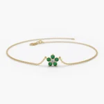 925 Silver Diamond Flower Charm Bracelet - Image 3