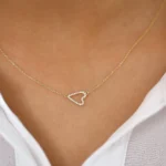 925 Silver Diamond Heart Necklace - Image 3