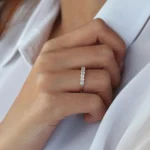 925 Silver 7 Stone Basket Setting Diamond Ring - Image 2