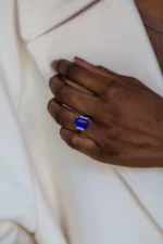 925 Silver 5.75 Carat Sapphire Stone Engagement Ring