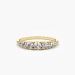 925 Silver 7 Stone Diamond Graduated Wedding Ring - Image 4