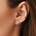 925 Silver Tapered Baguette Diamond Stud