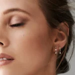 925 Silver Diamond Hoop Earrings - Image 4
