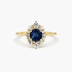 925 Silver Sapphire & Diamond Engagement Ring - Image 7