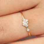 925 Silver Baguette and Round Diamond Ring - Image 5