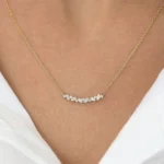 925 Silver Marquise and Round Diamond Necklace - Image 2
