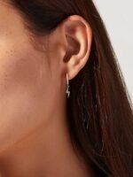 925 Silver Lightning Bolt Earring - Image 2