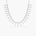925 Silver Marquise and Round Diamond Piece Necklace - Image 2
