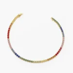 925 Silver Multi-Color Sapphire Bracelet - Image 5