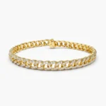 925 Silver Cuban Link Diamond Bracelet - Image 8