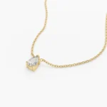 925 Silver Pear Shape Diamond Solitaire Necklaces - Image 3