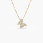 925 Silver Baguette Diamond Butterfly Necklace - Image 2