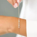 925 Silver Baguette and Round Diamond Bracelet - Image 7