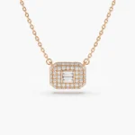 925 Silver Baguette & Diamond Diamond Necklace - Image 2