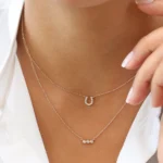 925 Silver Diamond Horseshoe Necklace - Image 8