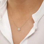 925 Silver Floral Diamond Pendant - Image 2