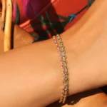 925 Silver Emerald Tennis Bracelet - Image 8